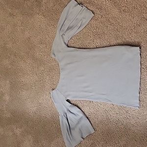 Prada cashmere blouse with 3/4 bell sleeves.